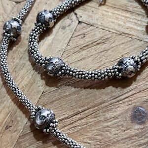 Handcrafted HEAVY SOLID Sterling Silver Moon Stars celestial Necklace Bracelet
